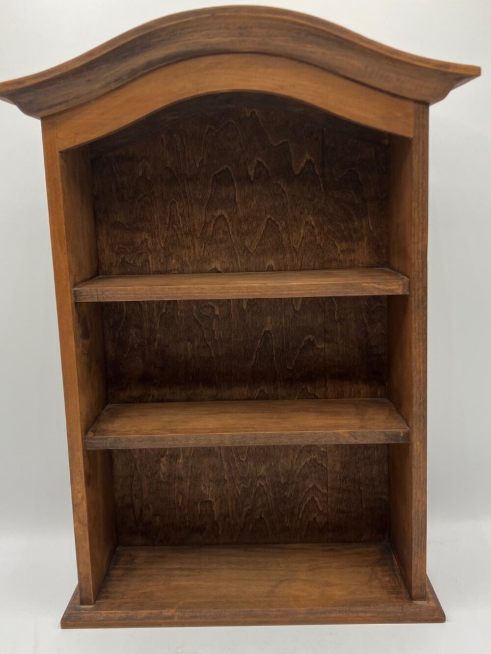 Solid Wood Arch Topped Shelf 14"x8.5"x3" Three Display Shelves Great Condition